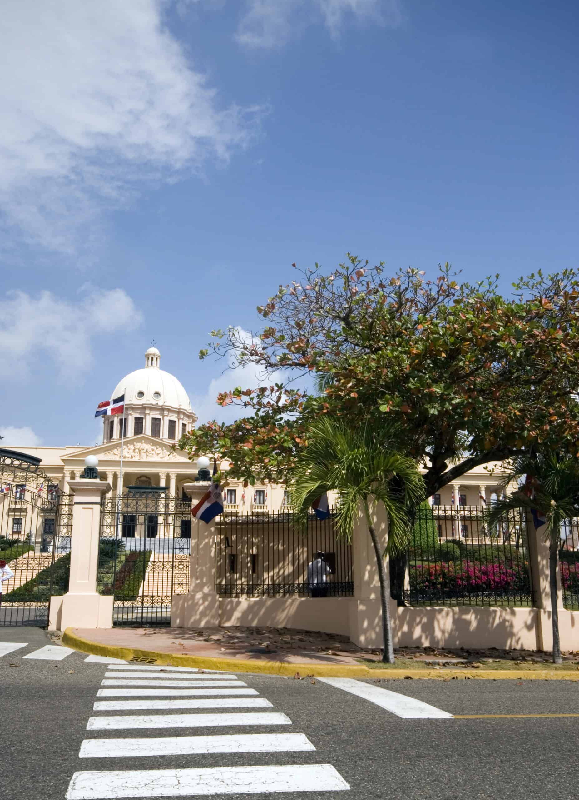 Close-up of the National Palace dome in Santo Domingo