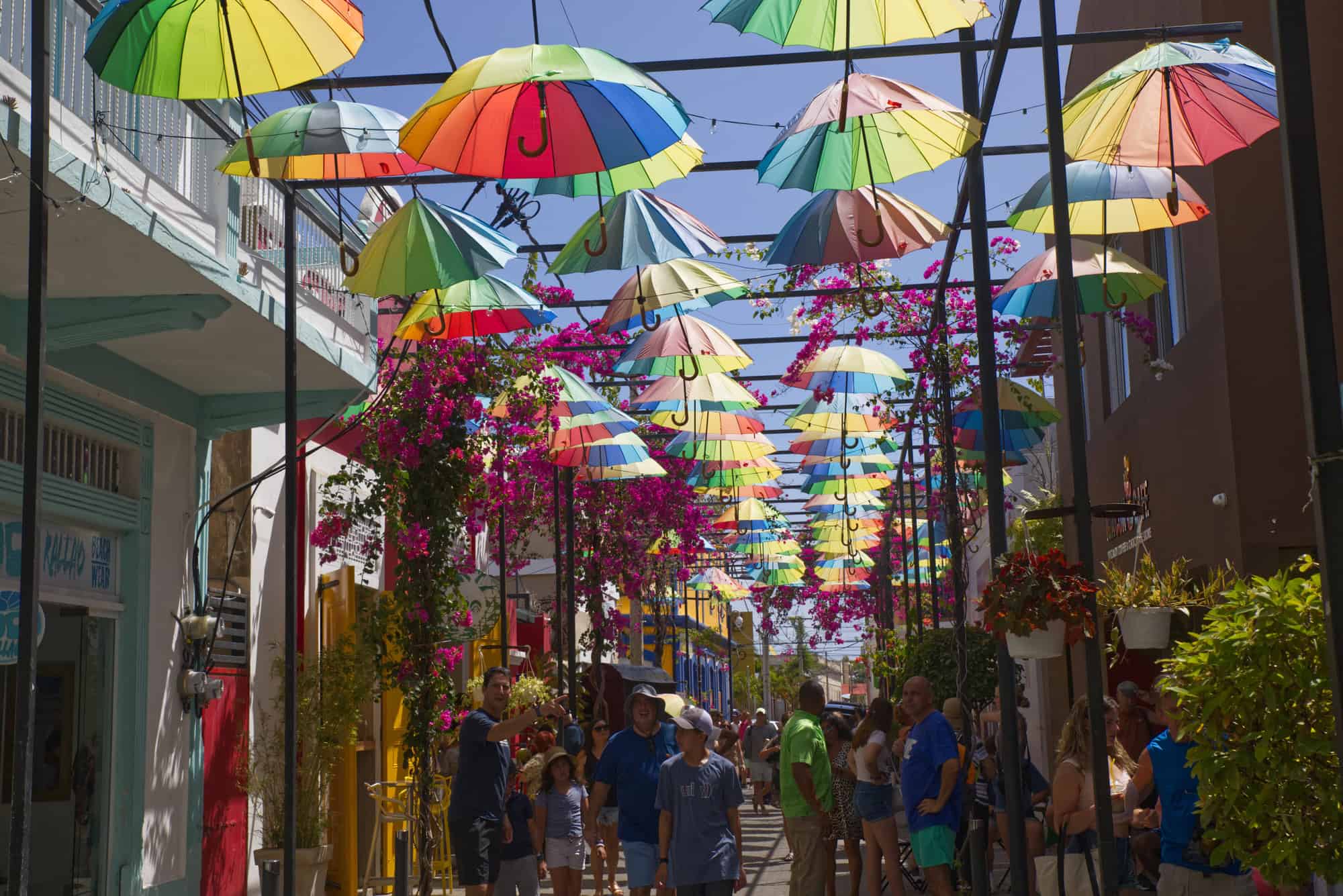 Umbrella Street in Puerto Plata's historic center